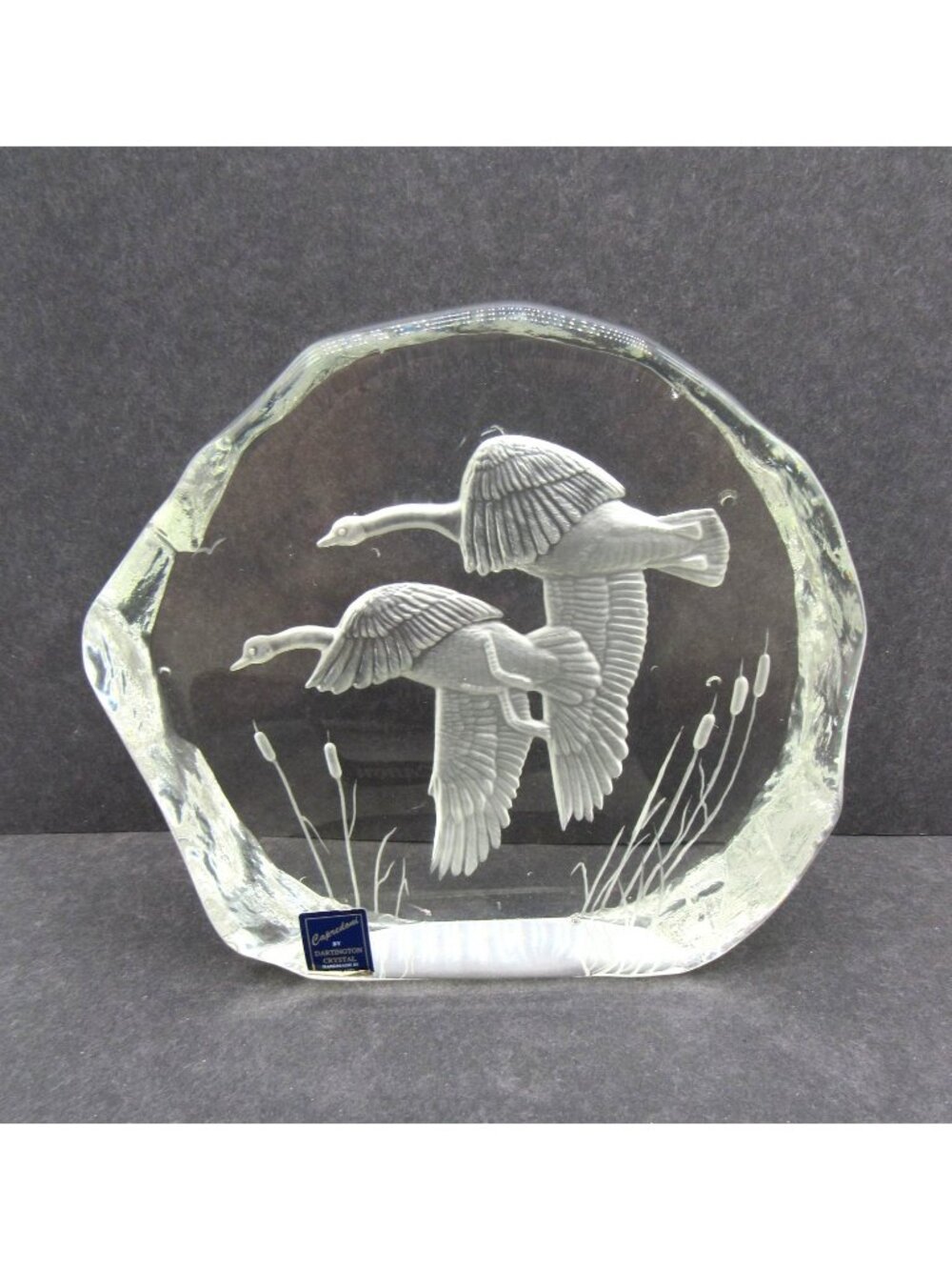 Dartington Crystal Handmade Paperweight of Flying Geese England Vintage